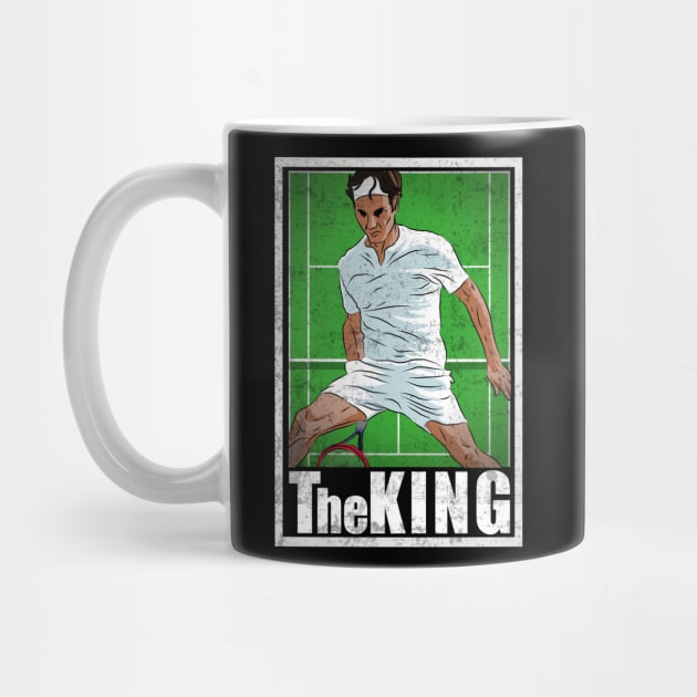 Federer Tennis Player Hero Vintage The King by TEEWEB